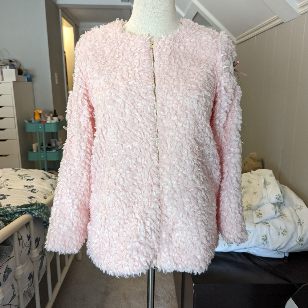 Ank Rouge Pink Faux Fur Jacket Japan size M